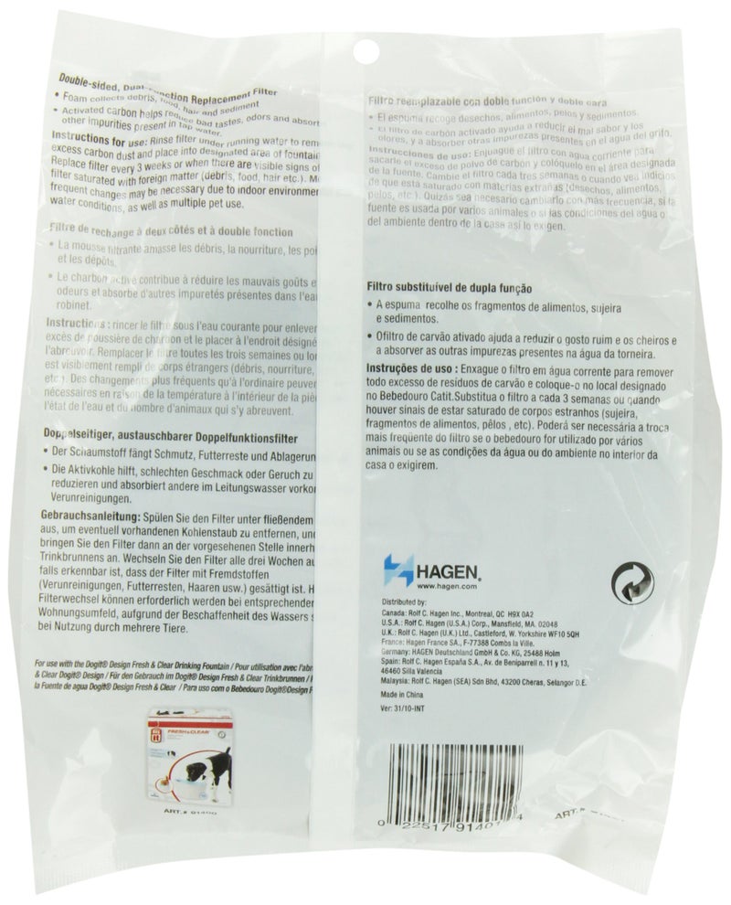 Dogit Replacement Drinking Water Fountain Filters, 3-Pack â€“ Replacement Filters for Dogit Fresh & Clear Drinking Water Fountain and ZEUS H2EAU Elevated Dog and Cat Drinking Water Fountain - Image 3